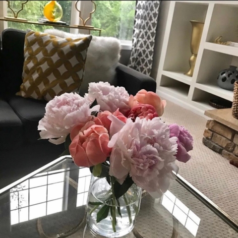 peonies, bouquet, flower arrangement, vase, decoration