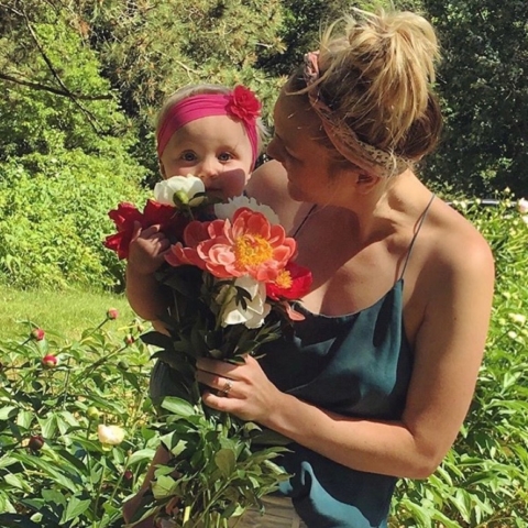 motherhood, babies, peonies, flower garden